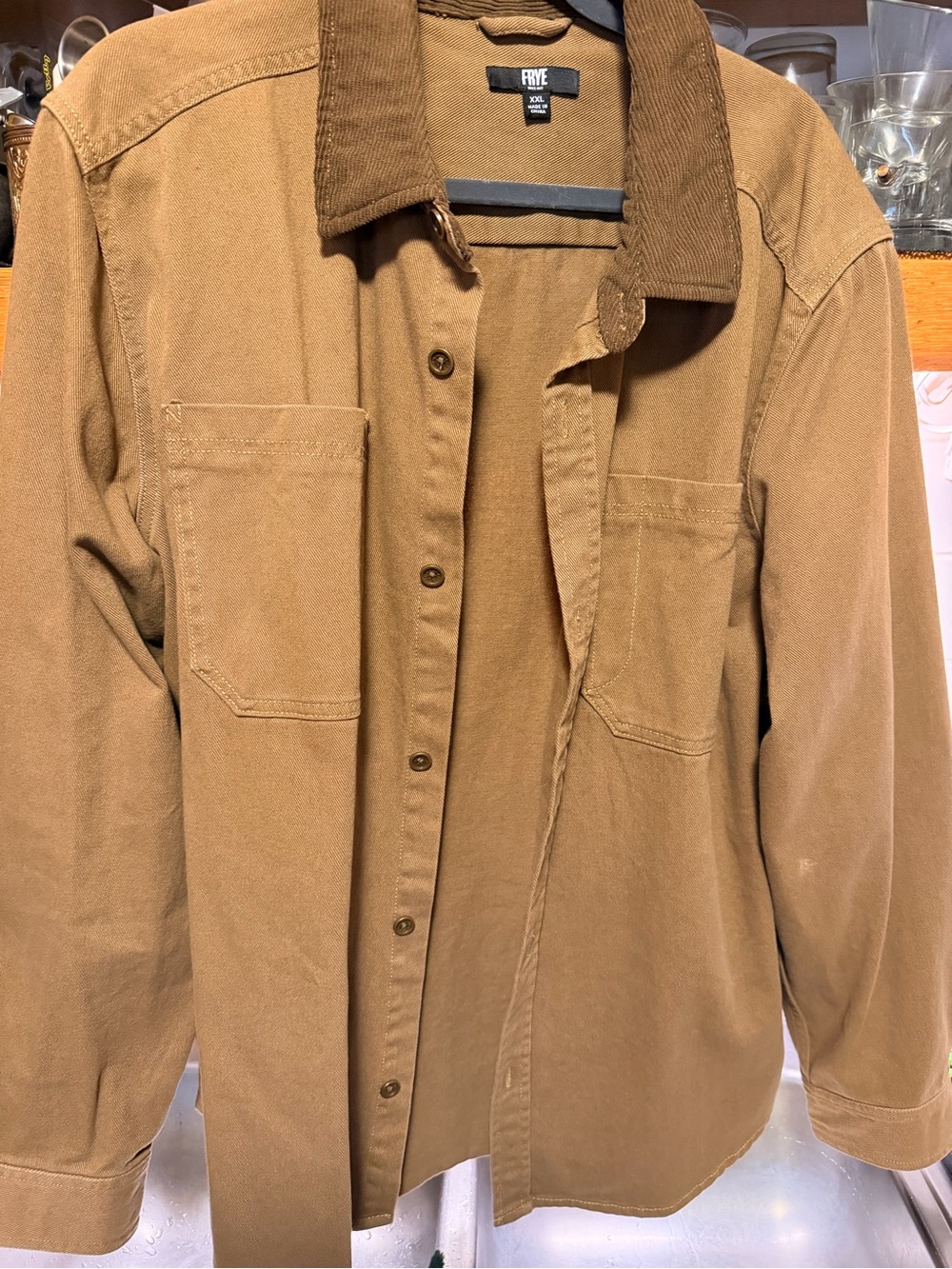 Frye Brown Corduroy-Collar Work Jacket